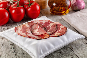Italian Cured pork neck slices