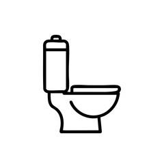 Toilet icon for restroom, plumbing or accessibility topics