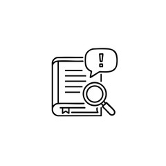  Book search icon for reading, learning and highlighting important information