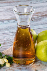 Apple yellow juice in the glass