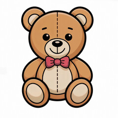 Obraz premium Cute teddy bear in a whimsical design on white background