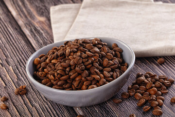 Roasted brown araboca coffee beans