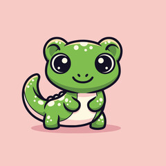 A cute happy lovely salamander cartoon illustration
