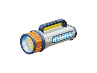 Modern rechargeable led flashlight with yellow handle
