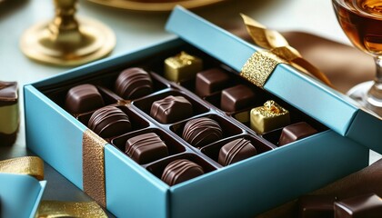 Luxurious Holiday Gift: Assorted Chocolates and Pralines in Elegant Packaging - Perfect chocolate a gift box