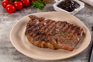 Grilled rib eye beef steak
