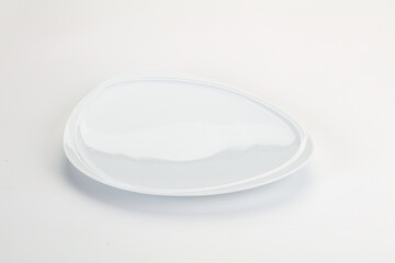 White ceramic empty plate dishware