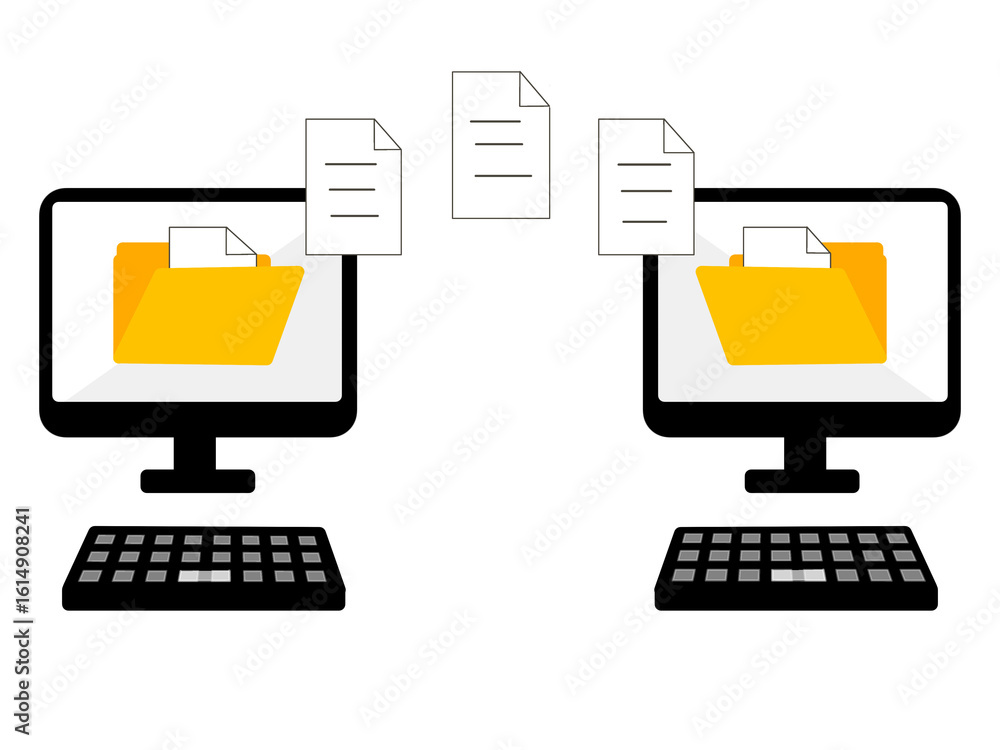 Poster copying files, transferring data between two computers.. duplicating documents. moving files between