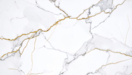 Obraz premium Elegant White Marble Surface With Luxurious Golden Veins And Detailed Texture Background
