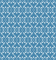 Japanese Tribal Flower Diamond Vector Seamless Pattern