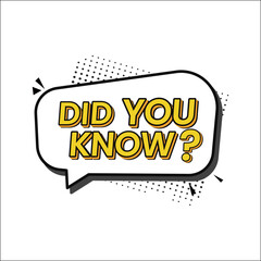 know,speech,bubble modern flat vector illustration for trivia fact education design vector graphic for quiz app