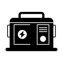 Electric Generator Silhouette Vector Flat and Clean