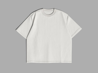 White Blank Oversize T-Shirt Mockup 3D Rendering Fashion Apparel Front View