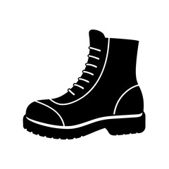 Steel Toe Boots Silhouette Vector Flat and Clean