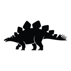 Silhouette of a stegosaurus dinosaur with plates and tail spikes © MDANTOR