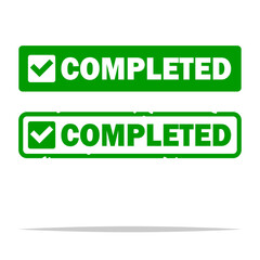 Completed stamp label transparent vector isolated illustration