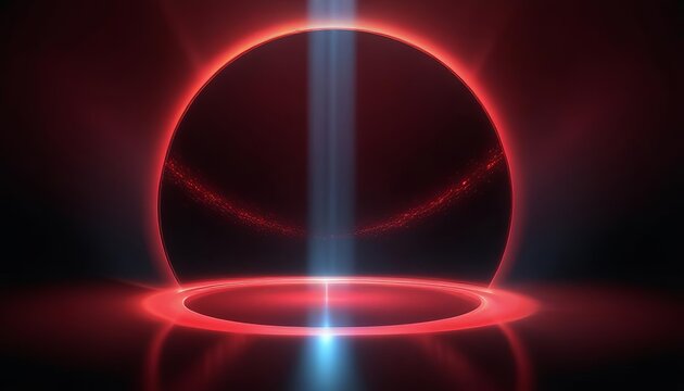 Isolated red spotlight effect on black background. Light show. Light from the top clipart.