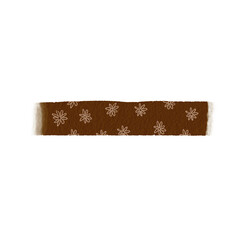 Brown Knitted Scarf with Floral Pattern