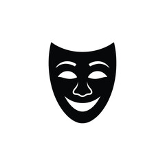 Black comedy tragedy theater mask icon