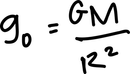 Handwritten Physics Equation Showing Gravity Formula