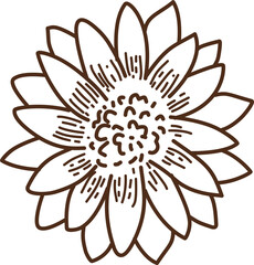 Ornamental Brown Flower Illustration