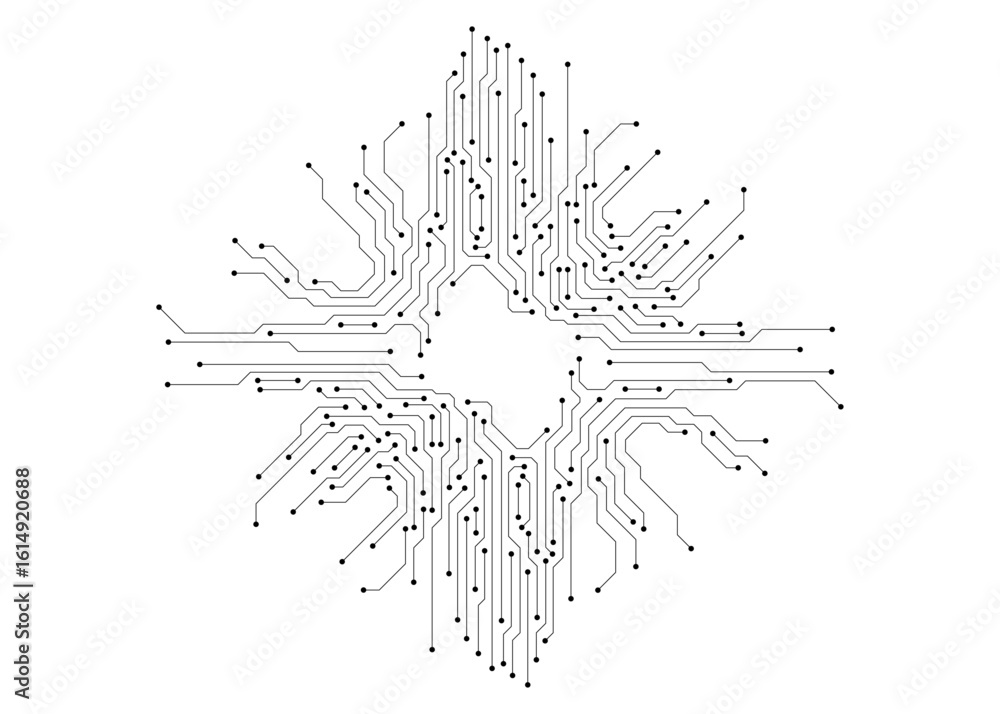 Aufkleber computer motherboard vector background with circuit board electronic elements