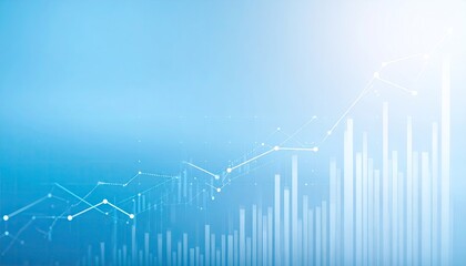 Abstract Blue Background With White Data Lines Representing Growth And Business Analytics