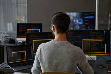 IT professional using computer in office