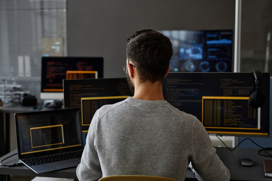 IT professional using computer in office