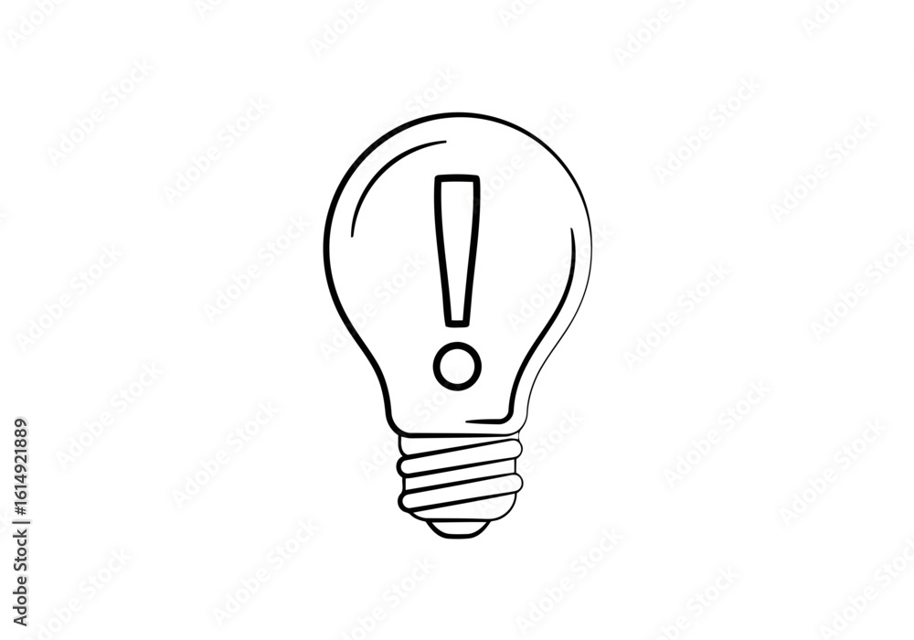 Poster vector art of an illustration of a lightbulb containing an exclamation mark to represent a new idea 