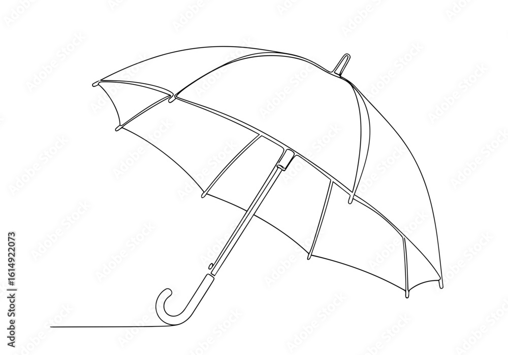 Aufkleber vector art of a simple line drawing of an open umbrella providing protection from the elements and r