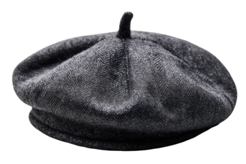 Gray beret, close-up view