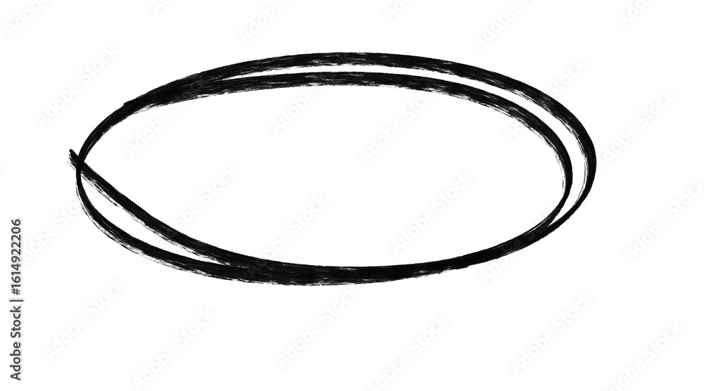 Poster dynamic hand-drawn black elliptical element, perfect for graphic design and creative projects on tra
