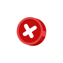 Obraz premium Red Cancel Button Icon