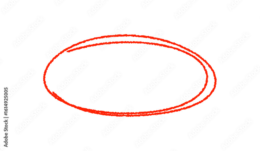 Poster energetic red oval annotation drawing for emphasis and visual highlighting on transparent background