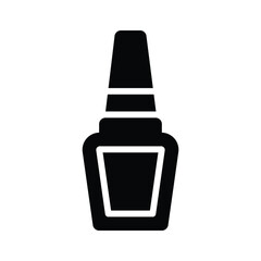 A trendy glyph icon of nail paint bottle