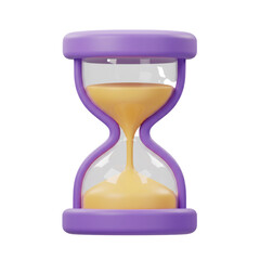 A stylized hourglass with flowing sand represents the passage of time and the concept of deadlines in a minimalist design.
