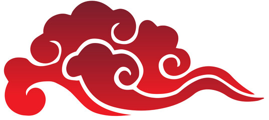 Red Cloud Oriental Illustration