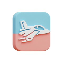 A stylized illustration of a jet airplane icon against a two-toned backdrop suggesting speed and modern design.