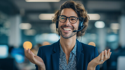 Dynamic Office Environment with Person Using Headset