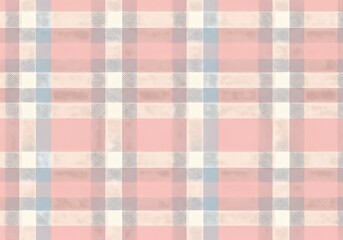 Pastel Plaid Pattern with Soft Pink and Blue Tones for Textile Design Project