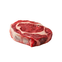 A photorealistic photograph of an oversized ribeye steak against a white background, high resolution, suitable for commercial use, no text or letters in the photo,