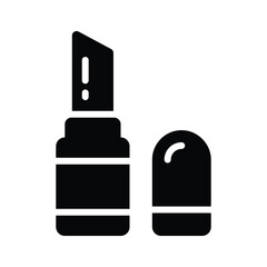 A visually engaging glyph icon of lipstick