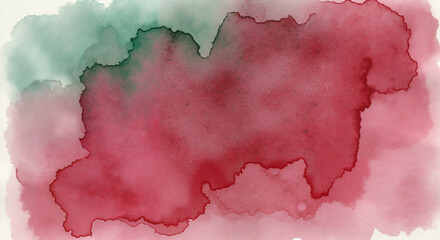 Obraz premium A fantasy illustration with flowing red and green hues for grunge design, vintage postcards and templates. Wet ink effect, hand-drawn watercolor background