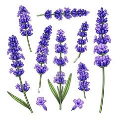 Lavender flower illustrations