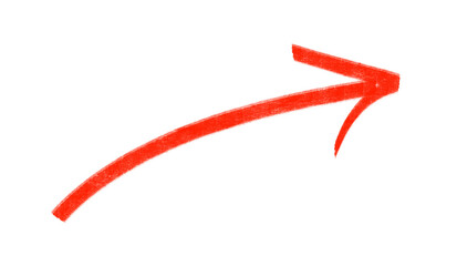 Dynamic red arrow pointing right, suggesting movement and direction, designed for business use on transparent background.