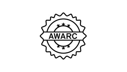 Simple black line badge with text