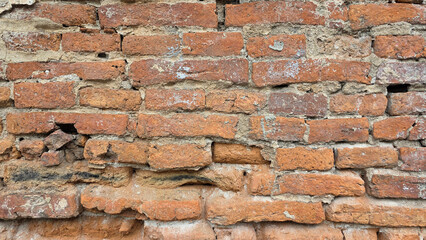 Old Weathered Red Brick Wall Texture