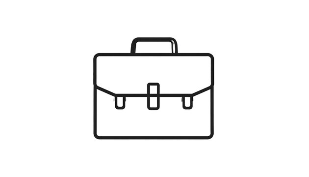 Simple black line drawing of a briefcase (1)