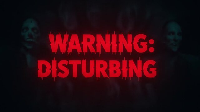 A bold warning sign conveying a sense of disturbance and unease.